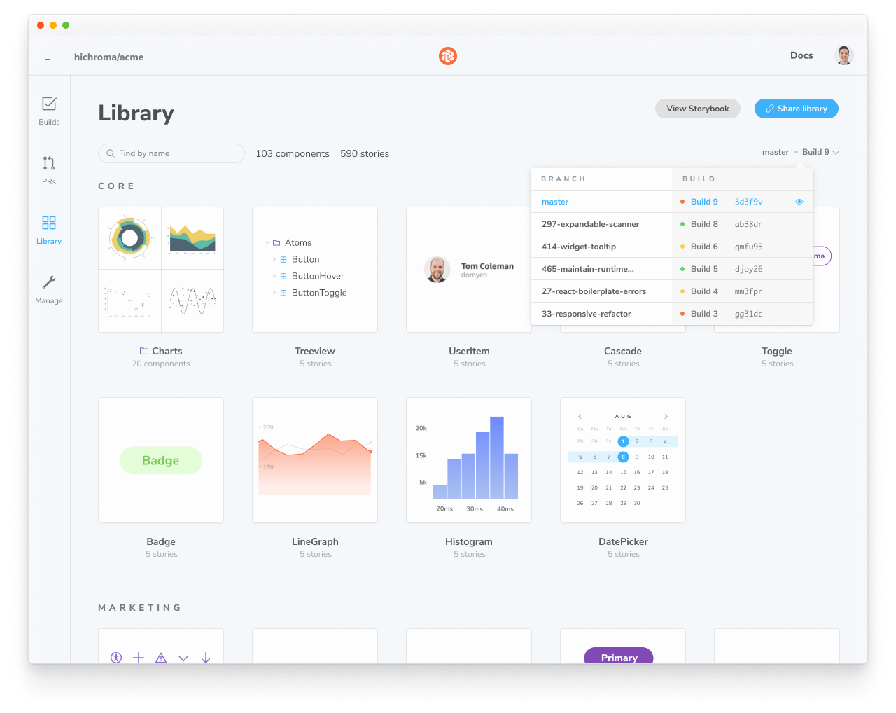 Library history in Chromatic