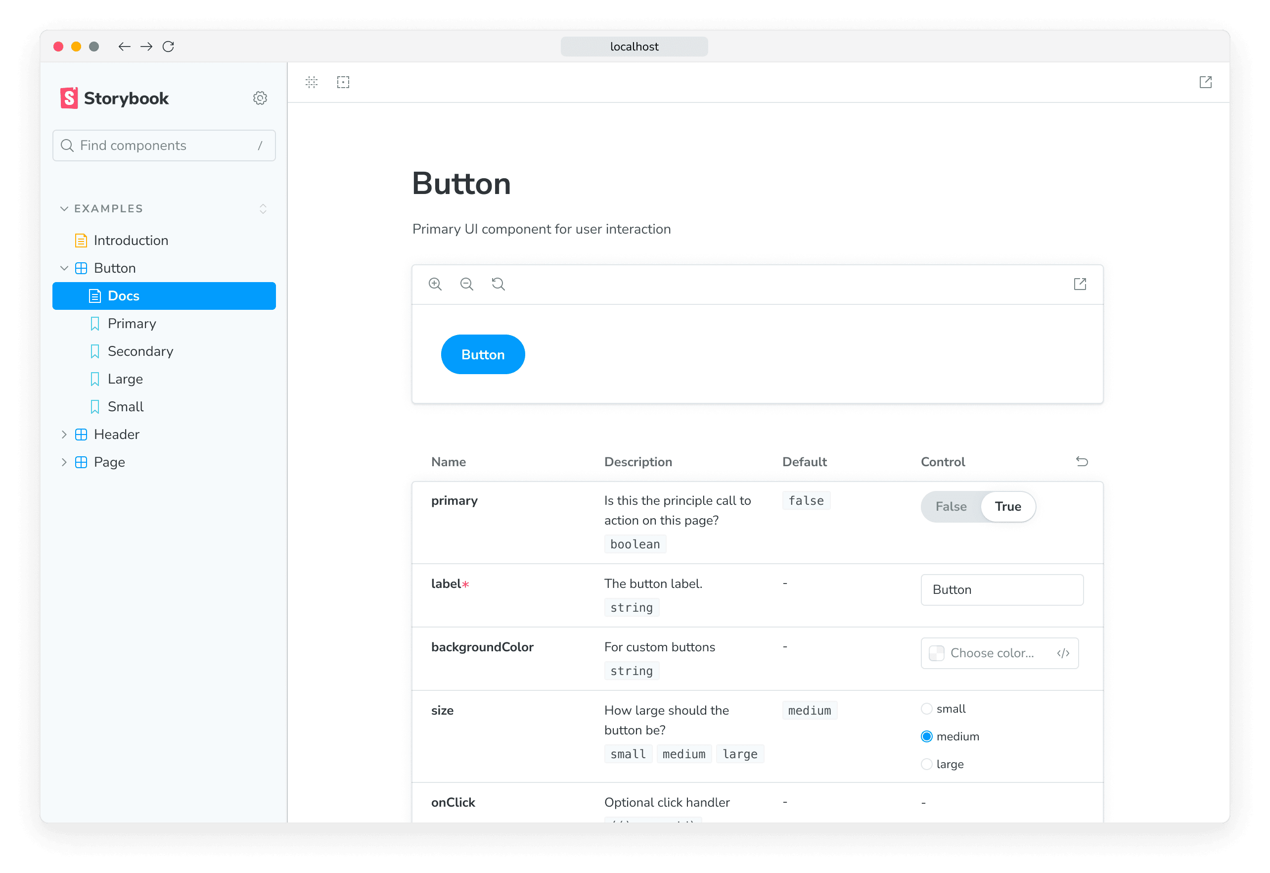 Storybook keyboard shortcuts examples